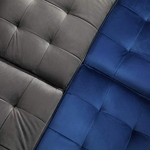 VASAGLE Canapé 3 Places, Surface en Velours, 176 x 83 x 84 cm, pour Petit Appartement, Chambre d’Amis, Chambre d’Adolescent, Cadre en Bois, Montage Facile, Bleu Roi LCS50IN