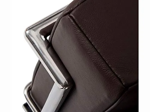 Fauteuil acier inox cuir italien noir marron cognac blanc