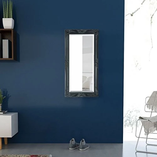 Tidyard Miroir Mural Magnifique pour Salle de Bain/Dressing Style Baroque Noir 100 X 50 cm