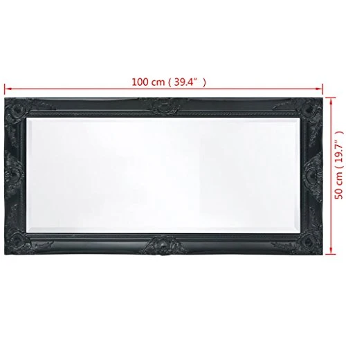 Tidyard Miroir Mural Magnifique pour Salle de Bain/Dressing Style Baroque Noir 100 X 50 cm