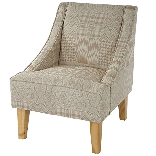 Fauteuil Malmö T371, Fauteuil rembourré de Salon, rétro, Design des années 50 ~ Beige/Marron, Tissu