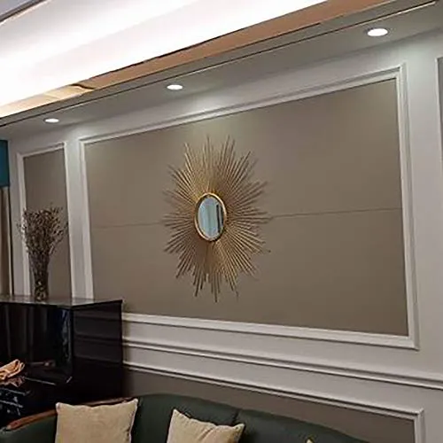 WUSTEGCCF Miroir De Beauté De Bureau éClairé,Miroir DéCoratif De Style Soleil Doré Et Argenté, Miroir Suspendu Au Point De VéRanda, DiamèTre Environ 80 Cm,Gold