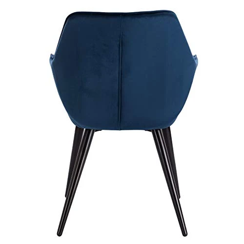 WOLTU BH153bl-1,1 Chaise de Salle à Manger Moderne Chaise de Cuisine en Velours et métal,Bleu