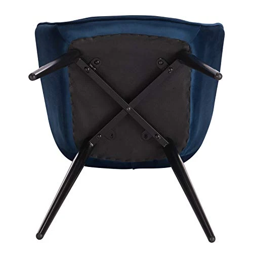 WOLTU BH153bl-1,1 Chaise de Salle à Manger Moderne Chaise de Cuisine en Velours et métal,Bleu