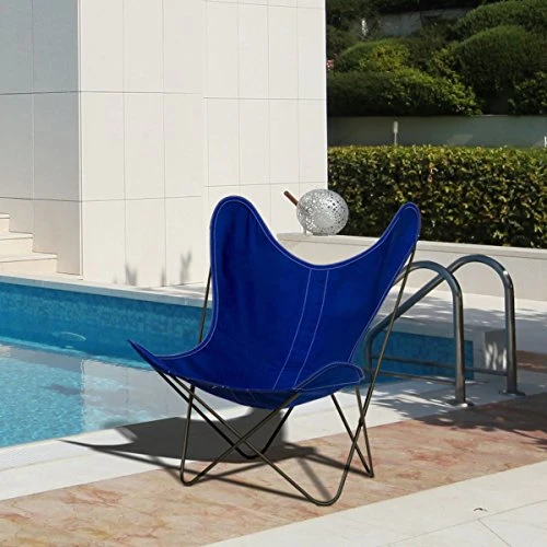 Fauteuil AA Butterfly - Structure Noire (Bleu Ciel)