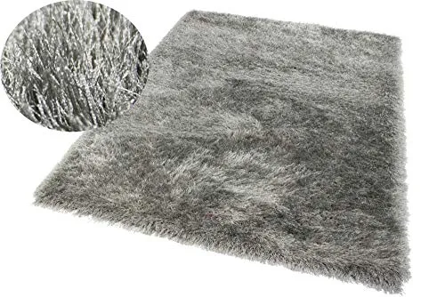 Merinos Tapis Precious Shaggy Scintillement en Gris Größe 160x230 cm