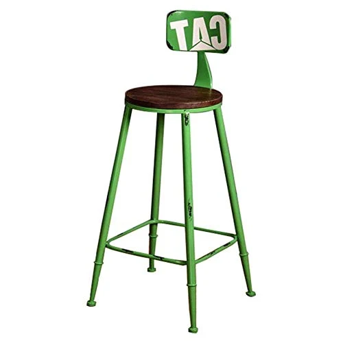 Tabourets De Bar Tabourets De Bar Cuisine - Tabouret De Bar Style Industriel RéTro avec Dossier Haut Et Tabourets De Bar-Vert