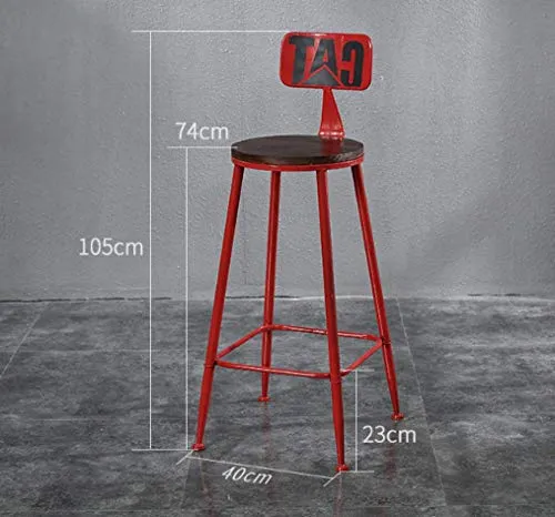 Tabourets De Bar Tabourets De Bar Cuisine - Tabouret De Bar Style Industriel RéTro avec Dossier Haut Et Tabourets De Bar-Vert