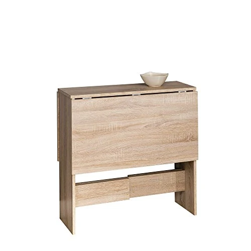 Table Pliante Contemporain avec 2 Abattants Chêne Naturel 103 x 76 x 73,4 cm, 2050A3400X00