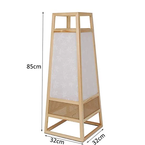 Lampe à poser en rotin, salon Étude de chambre à coucher, personnalité créative Lampadaires de style japonais (E27)