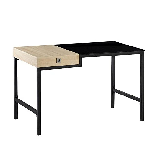 Alpisedia Bureau Plateau Verre trempé, Bois, 120 x 60 x 76 cm