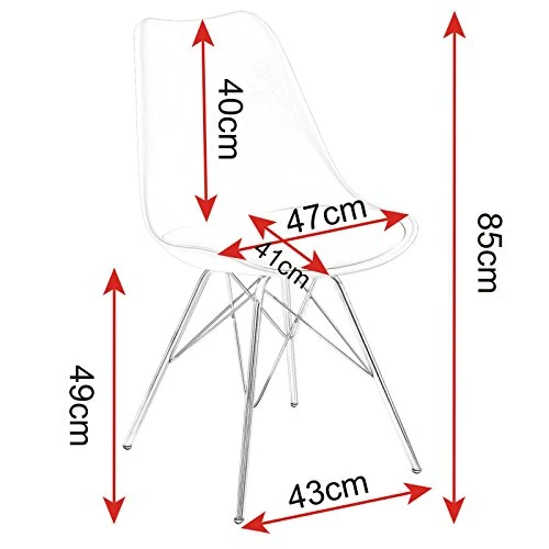 eSituro SDC0050 Lot de 2 Chaises de Salle à Manger Moderne Assise en Similicuir et Pied en métal,Blanc