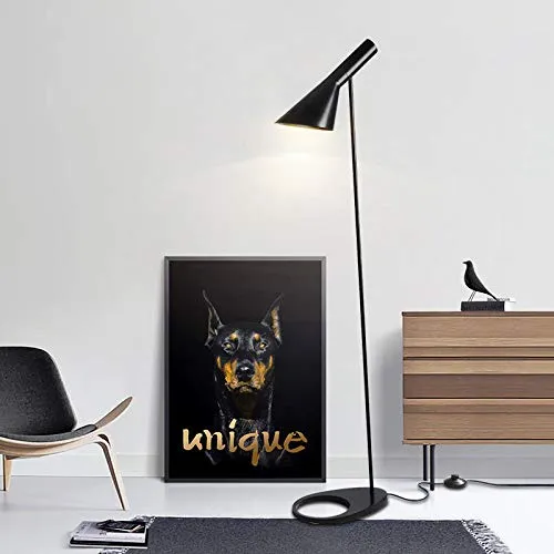 Lampe sur pied LGFSG Lampadaire design de haute qualité vent industriel lampadaire en fer forgé salon chambre LED lumières décoratives, noir