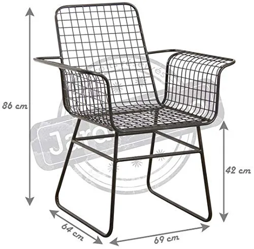 AUBRY GASPARD Fauteuil en métal Noir Antique
