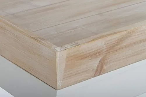 My Flair Tables Basses, MDF, placage, Blanc, Bois Vieilli, 55 x 100 cm
