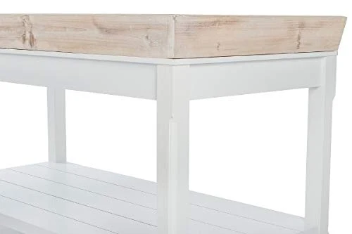 My Flair Tables Basses, MDF, placage, Blanc, Bois Vieilli, 55 x 100 cm