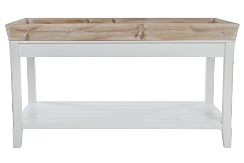 My Flair Tables Basses, MDF, placage, Blanc, Bois Vieilli, 55 x 100 cm