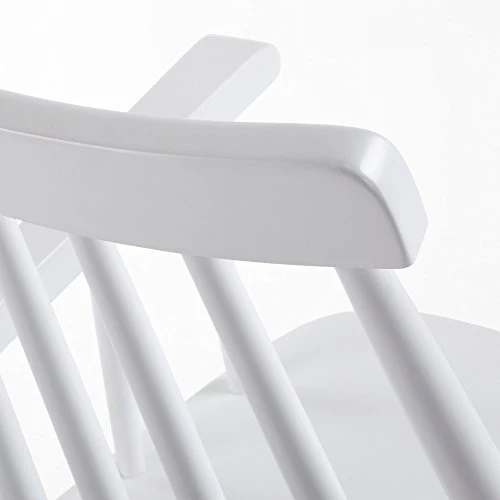 Kave Home - Chaise de Salle à Manger Tressia en Bois Massif de Caoutchouc Naturel et Finition Blanche