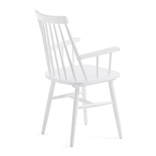 Kave Home - Chaise de Salle à Manger Tressia en Bois Massif de Caoutchouc Naturel et Finition Blanche