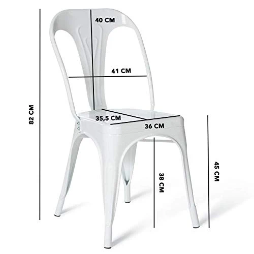 IDMarket - Lot de 2 chaises Leny métal Blanc Brillant empilable pour Salle à Manger