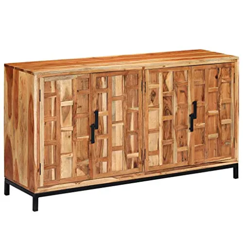vidaXL Buffet Bois d'Acacia Massif Bahut Commode Vaisselier Meuble Rangement