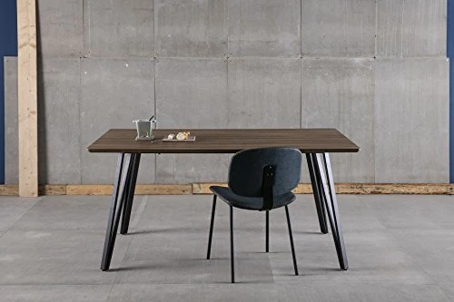 ambiato NB. Table à Manger en Panneau MDF Noir 160 x 90 cm Table de Cuisine
