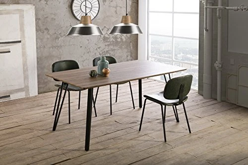 ambiato NB. Table à Manger en Panneau MDF Noir 160 x 90 cm Table de Cuisine