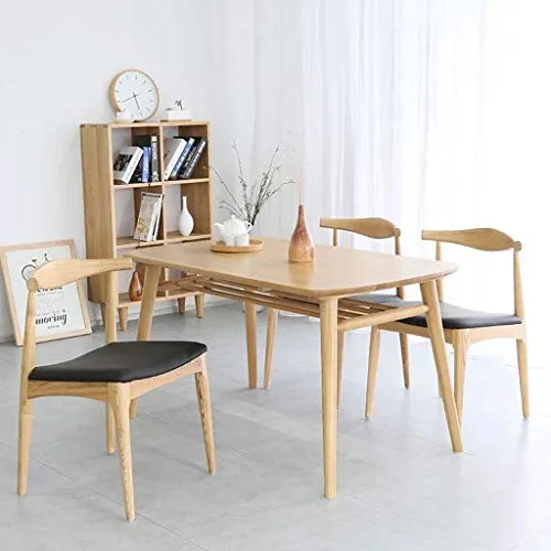 BYTGK Chaise de salle à manger Tulip avec pieds rembourrés en bois massif naturel et design contemporain (Color : BLACK)
