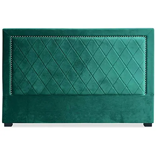 Menzzo Meghan Tête de lit, Velours, Vert, 186