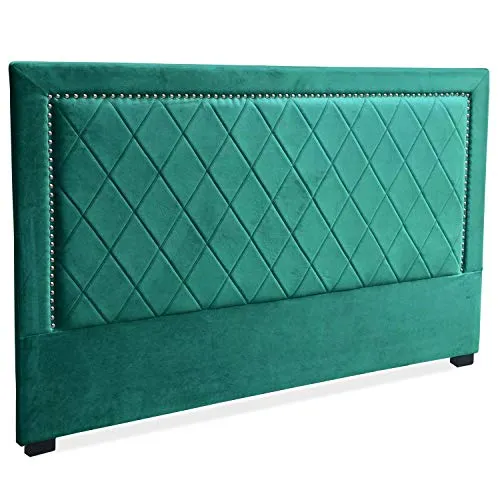 Menzzo Meghan Tête de lit, Velours, Vert, 186