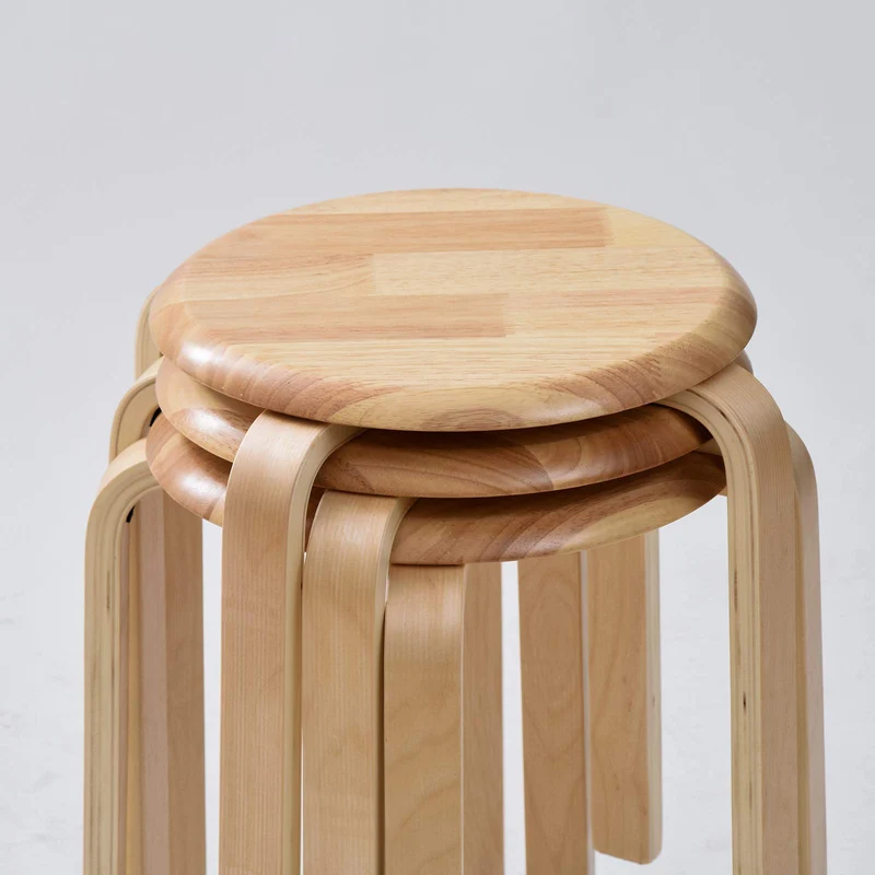 IBUYKE Chaise Salle à Manger/Tabourets de Bar Empilables en Bois Massif Sièges Lisses pour Salon, Cuisine, Bistrot pour Salon, Cuisine, Bistrot Couleur Bois RF-752-4