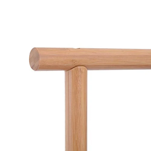 Homcom Portant vêtements sur roulettes Design Cosy Chic dim. 80L x 45l x 150H cm MDF Blanc Bambou