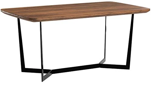 Marque Amazon - Rivet - Table de salle à manger au style industriel, largeur 160 cm, Noyer