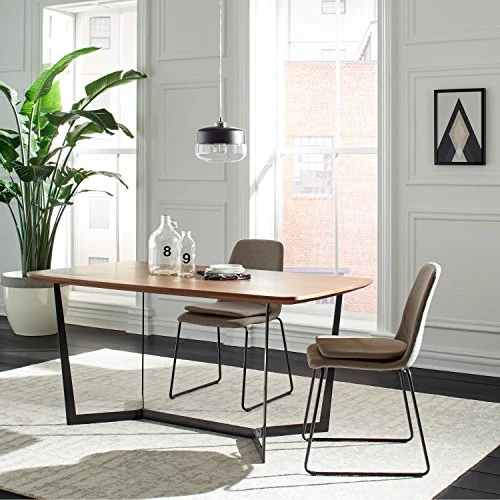 Marque Amazon - Rivet - Table de salle à manger au style industriel, largeur 160 cm, Noyer