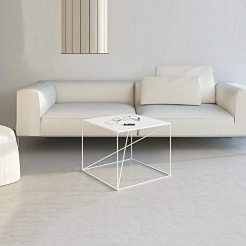 Canapé Side Table, Salon Fer Art Petite Table Carrée Bureau Salle de réunion Décoration Table basse Chambre Table de nuit (Color : Black)