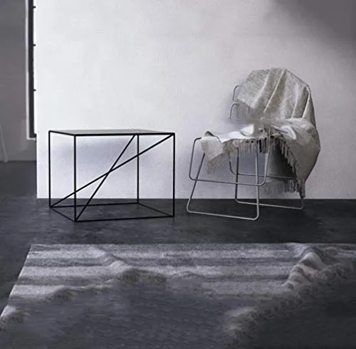 Canapé Side Table, Salon Fer Art Petite Table Carrée Bureau Salle de réunion Décoration Table basse Chambre Table de nuit (Color : Black)