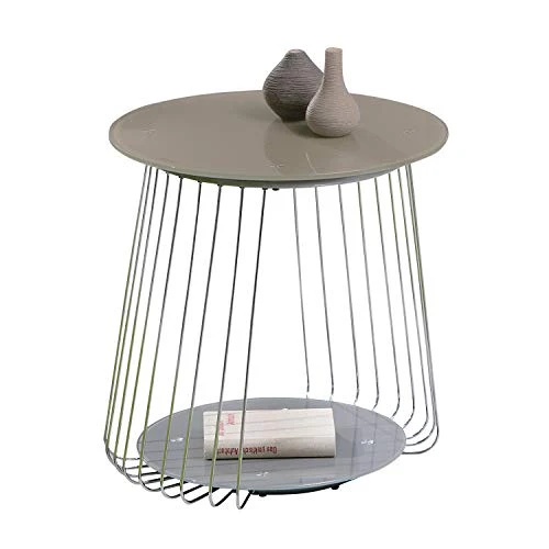 Interlink 50100160 Rivoli Table Basse Métal Cappuccino 50 x 50 x 50 cm