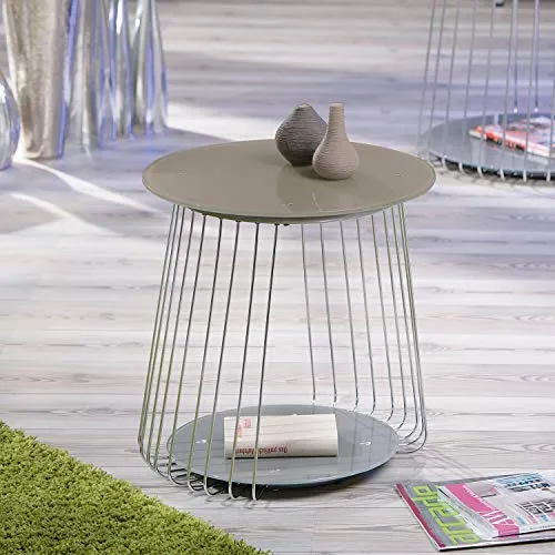 Interlink 50100160 Rivoli Table Basse Métal Cappuccino 50 x 50 x 50 cm