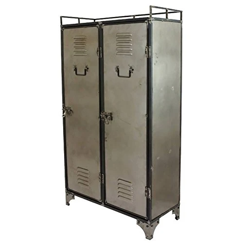 chemin_de_campagne Bibliothèque Industriel Bahut Armoire Métal Buffet Meuble Fer