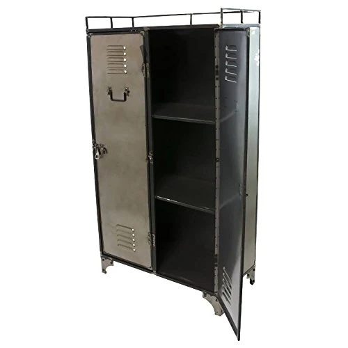 chemin_de_campagne Bibliothèque Industriel Bahut Armoire Métal Buffet Meuble Fer