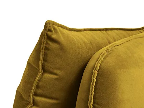 Kooko Home Canapé Velours, Lento, 2 Places, Jaune, 158x100x90