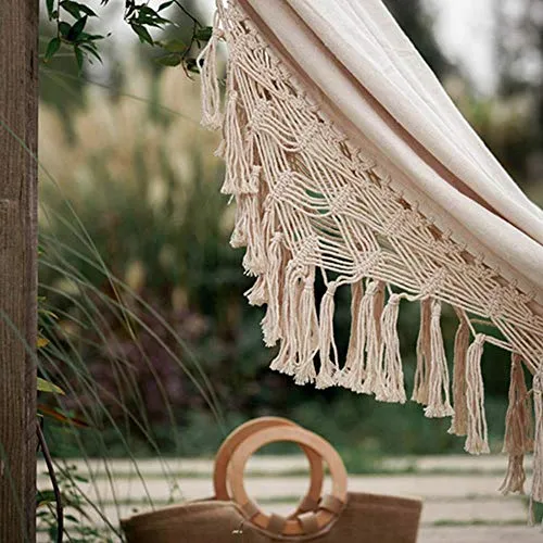 AQH 2 Personne Hamac Boho Grand Brésilien en Macramé Frange Double Deluxe Hamac Swing Net Chaise Suspendue Hamac