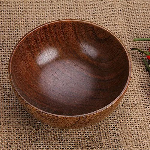 SODIAL Bols en Bois Bol en Bois Bol Alimentaire sain Recipient Vintage Vaisselle Vaisselle Accessoires de Cuisine