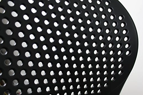 Meubletmoi Lot de 4 chaises Noires empilables - Design Moderne - Robustes et légères – BILY Noir