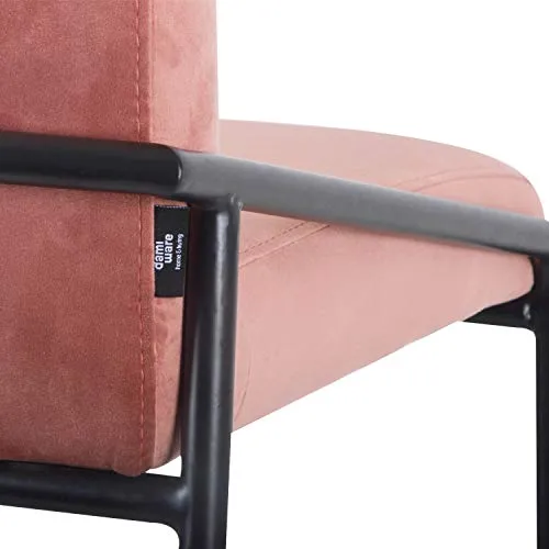 Damiware Lev Tabouret de Bar de qualité supérieure avec Housse en Velours (Velours Rose, 75 cm)