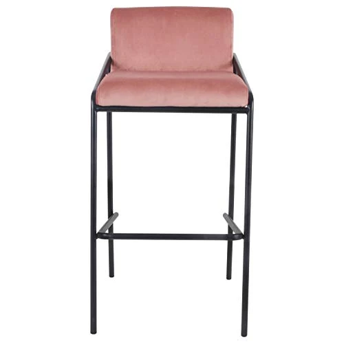 Damiware Lev Tabouret de Bar de qualité supérieure avec Housse en Velours (Velours Rose, 75 cm)