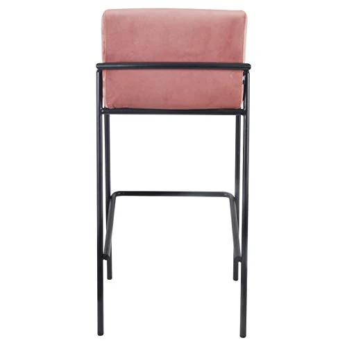 Damiware Lev Tabouret de Bar de qualité supérieure avec Housse en Velours (Velours Rose, 75 cm)