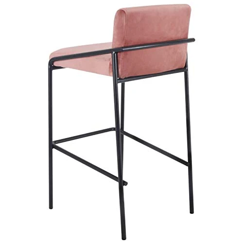 Damiware Lev Tabouret de Bar de qualité supérieure avec Housse en Velours (Velours Rose, 75 cm)