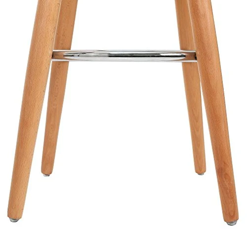 Fusion Living Tabouret de Bar en Plastique Blanc Pieds en Bois hêtre