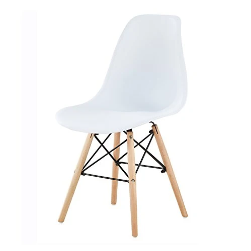 Lot de 4 chaises au Design Moderne de Style scandinave, Lia par MCC (Blanc)